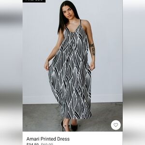 If She Loves Amari Black And White Zebra Patterned maxi dress With Cami Straps